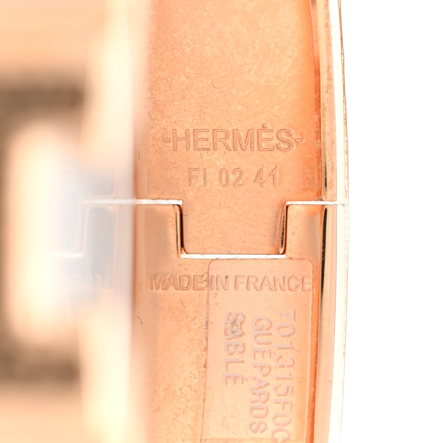 Hermes Enamel Narrow Print Guepards Clic Clac H Bracelet PM Sable 4 of 6