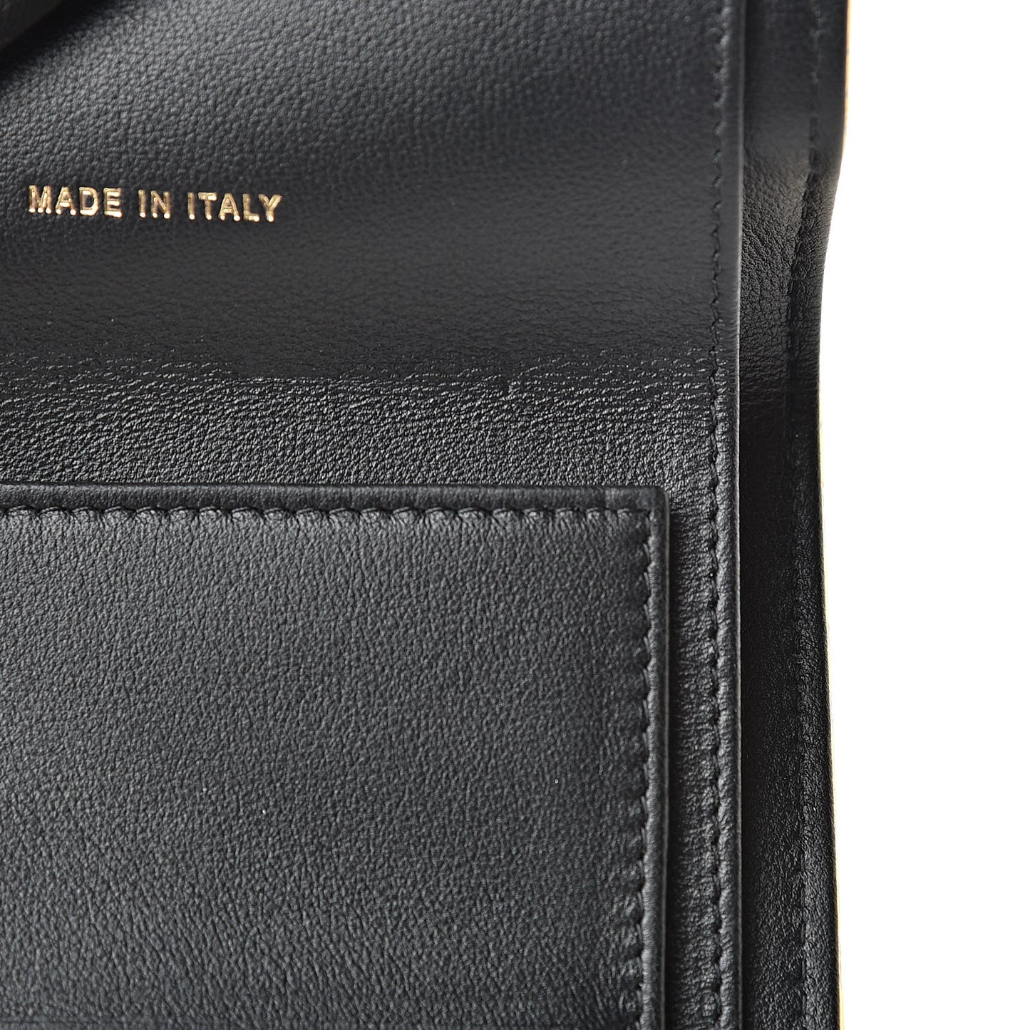 Metallic Calfskin Crocodile Embossed Cocodile Compact Flap Wallet Gold