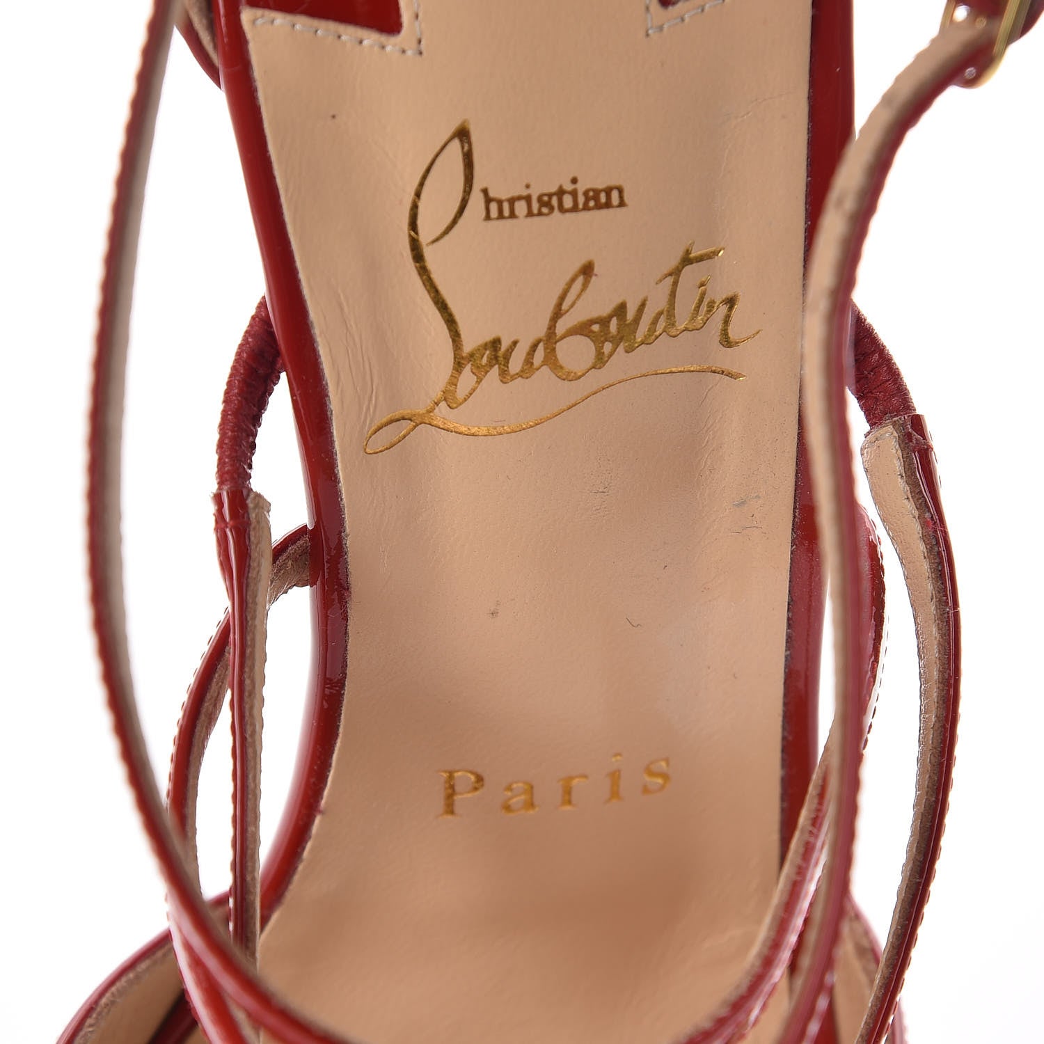 Christian Louboutin Patent Crossfliketa 100 Pumps 37.5 Flamenco 9 of 15