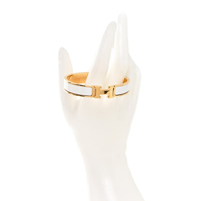 Hermes Enamel Narrow Clic Clac H Bracelet GM White 2 of 4