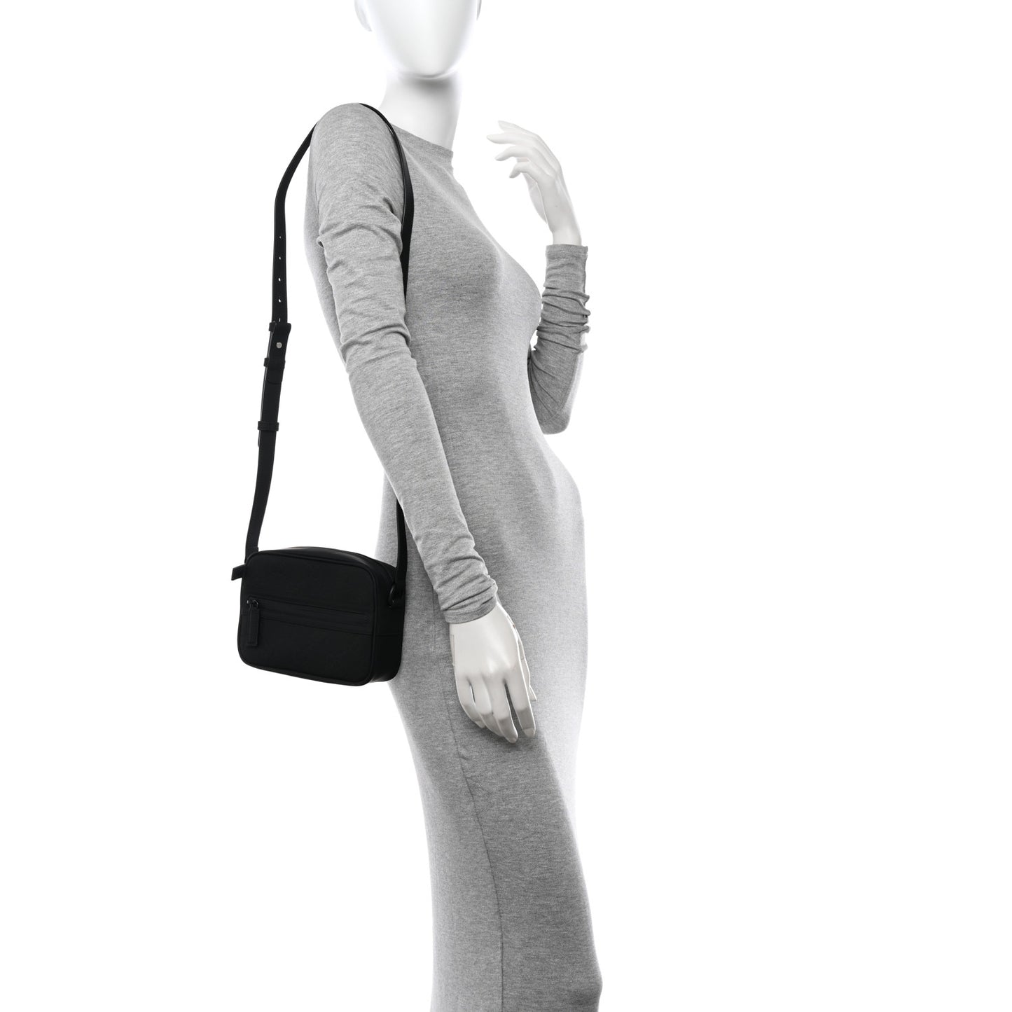 Rubber Effect Monogram GG Crossbody Bag Black