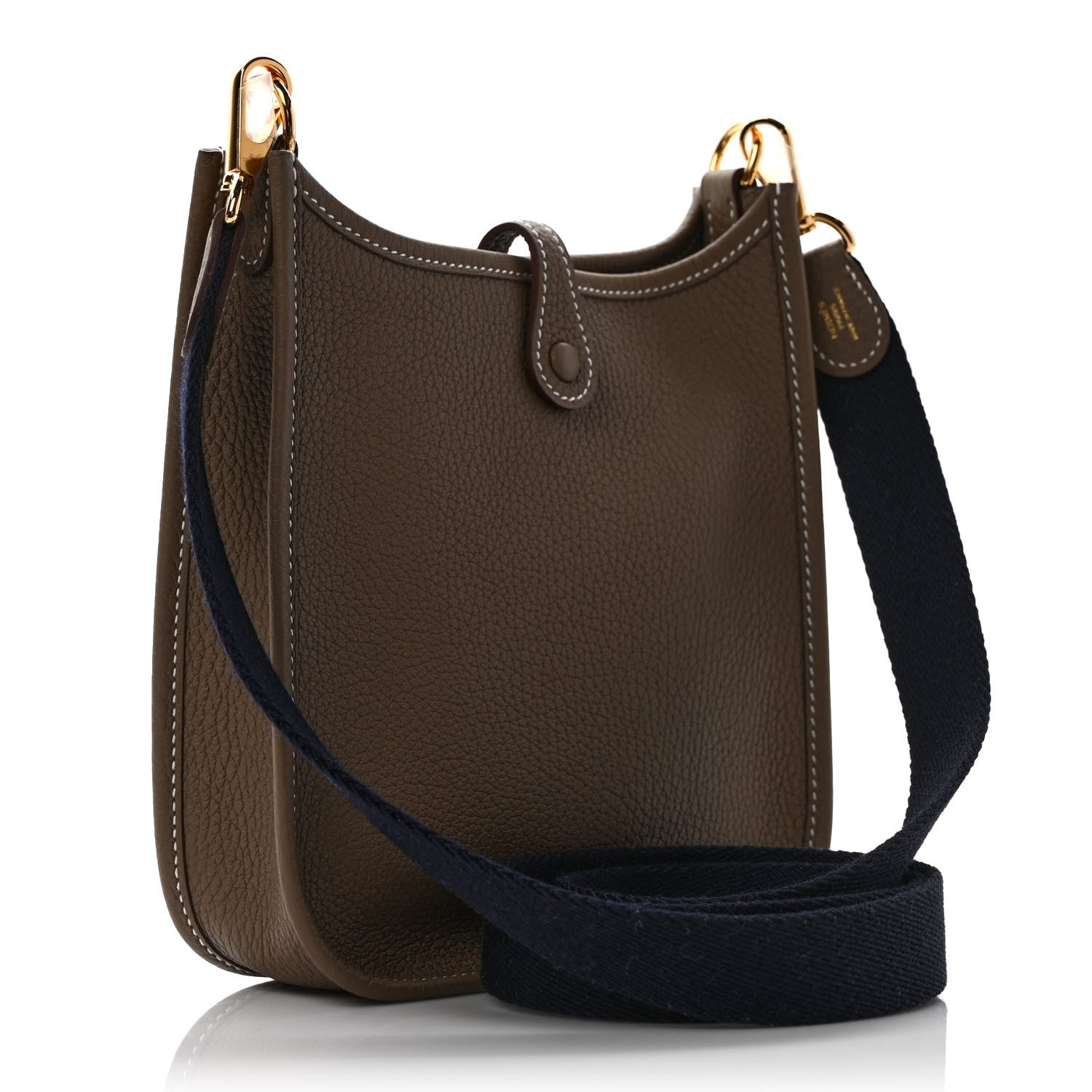 Hermes Taurillon Clemence Amazone Evelyne TPM Etoupe Bleu Indigo 3 of 9