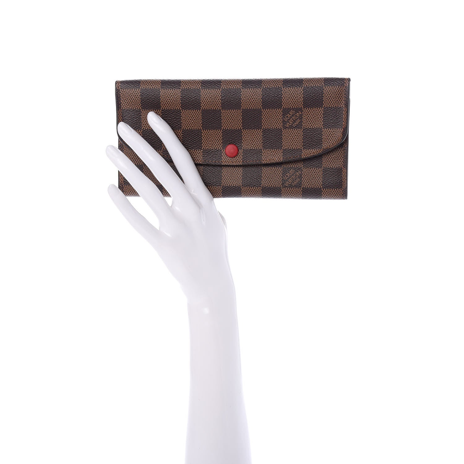 Louis Vuitton Damier Ebene Emilie Wallet Red 2 of 7