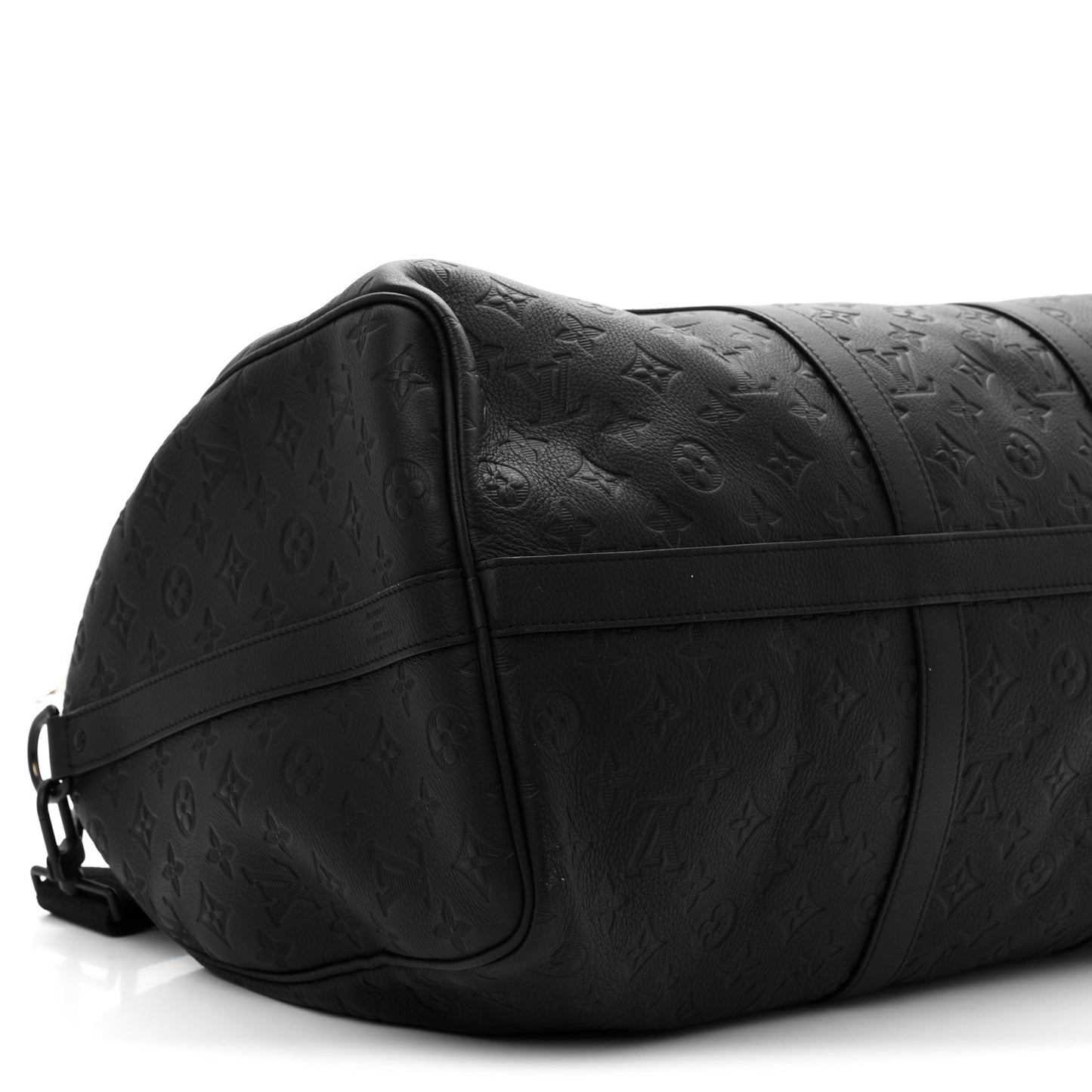 Calfskin Shadow Monogram Keepall Bandouliere 50 Black