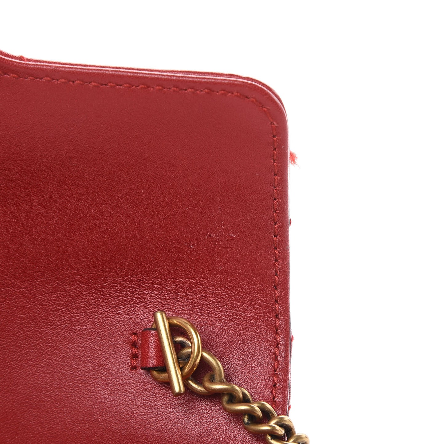 Calfskin Matelasse Super Mini GG Marmont Shoulder Bag Hibiscus Red