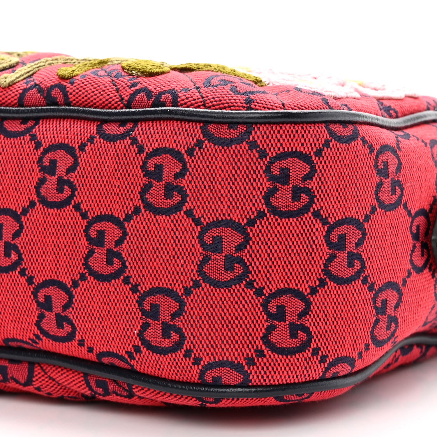 Gucci Monogram Multicolor Matelasse Diagonal Floral Embroidered Small GG Marmont Chain Shoulder Bag Red Blue Multicolor 11 of 11