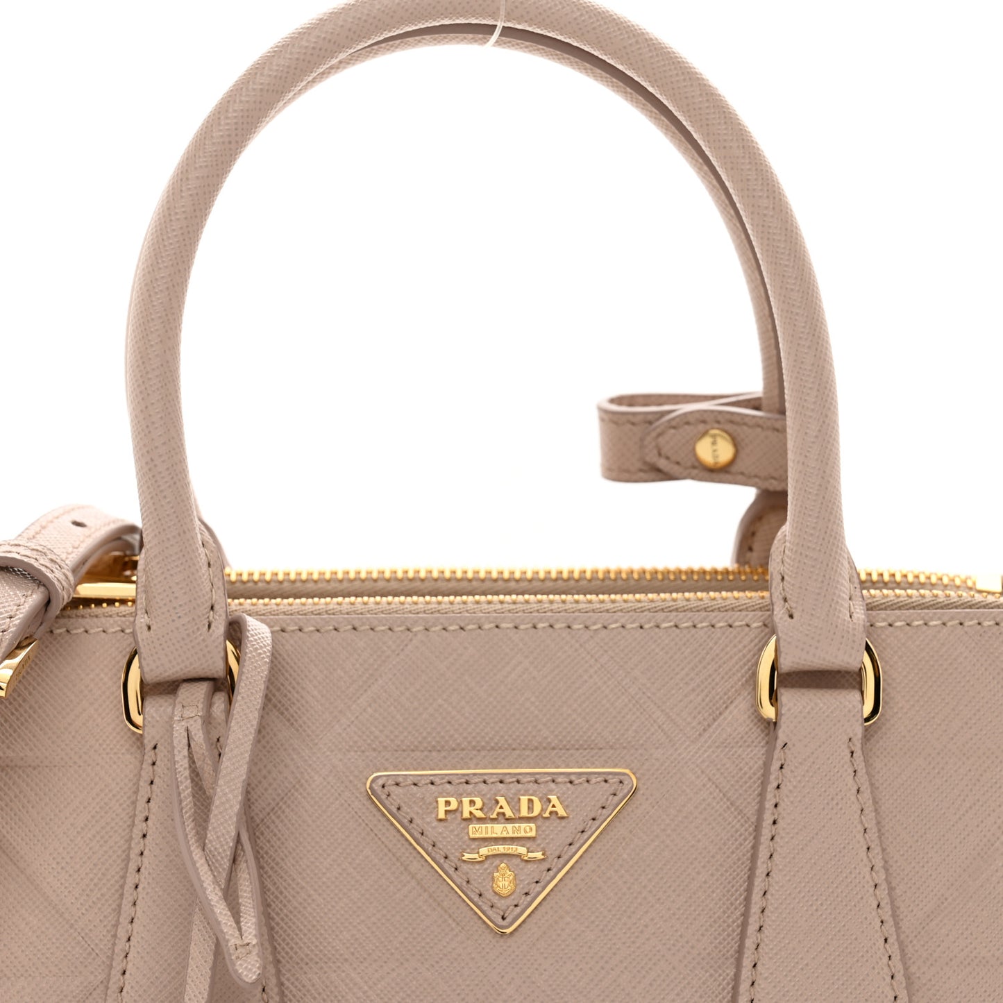 Saffiano Triangle Small Galleria Double Zip Tote Cammeo