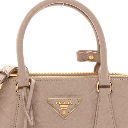 Prada Saffiano Triangle Small Galleria Double Zip Tote Cammeo 5 of 9