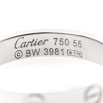 Cartier 18K White Gold 3.5mm LOVE Wedding Band Ring 55 7.25 4 of 4