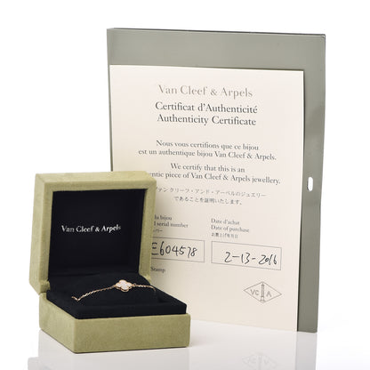 Van Cleef & Arpels 18K Yellow Gold Mother of Pearl Sweet Alhambra Bracelet 6 of 6