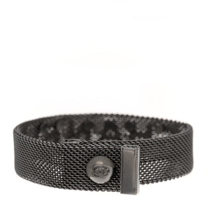 Chanel Metal Mesh Logo Bracelet Ruthenium 3 of 4
