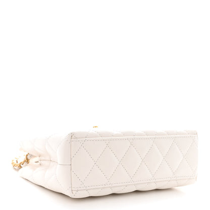 Chanel Shiny Aged Calfskin Quilted Nano Kelly Shopper White 4 of 11