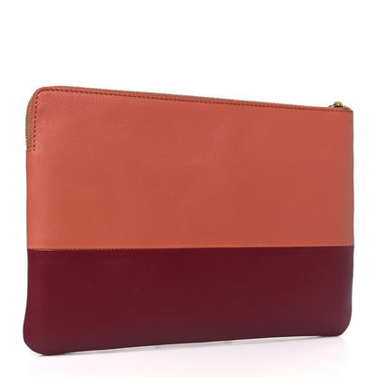 Celine Lambskin Bi-Color Solo Clutch Pouch Terracotta 3 of 10