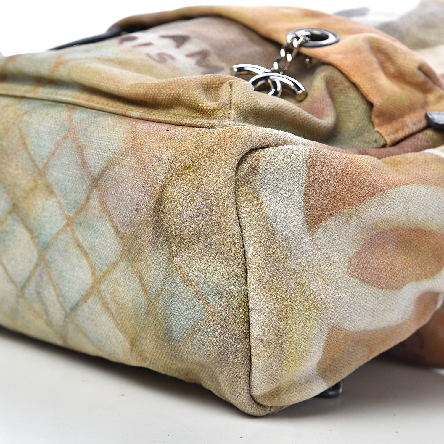 Chanel Graffiti Printed Canvas Medium Backpack Beige 8 of 9