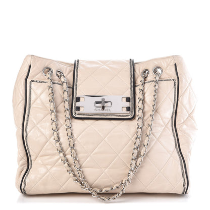 Chanel Lambskin Quilted East West Tote Beige 1 of 20