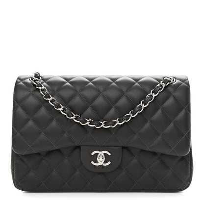 Chanel Lambskin Quilted Jumbo Double Flap Dark Grey 1 of 13