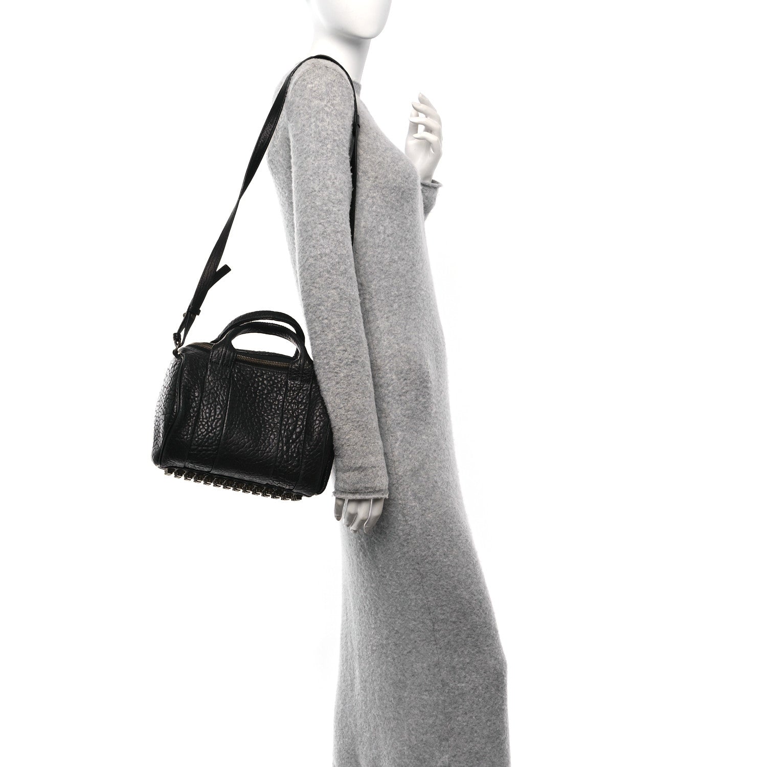 Alexander Wang Pebbled Lambskin Rockie Black Pale Gold Hardware 2 of 10