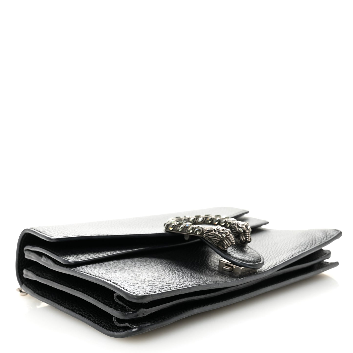 Pebbled Calfskin Small Dionysus Shoulder Bag Black