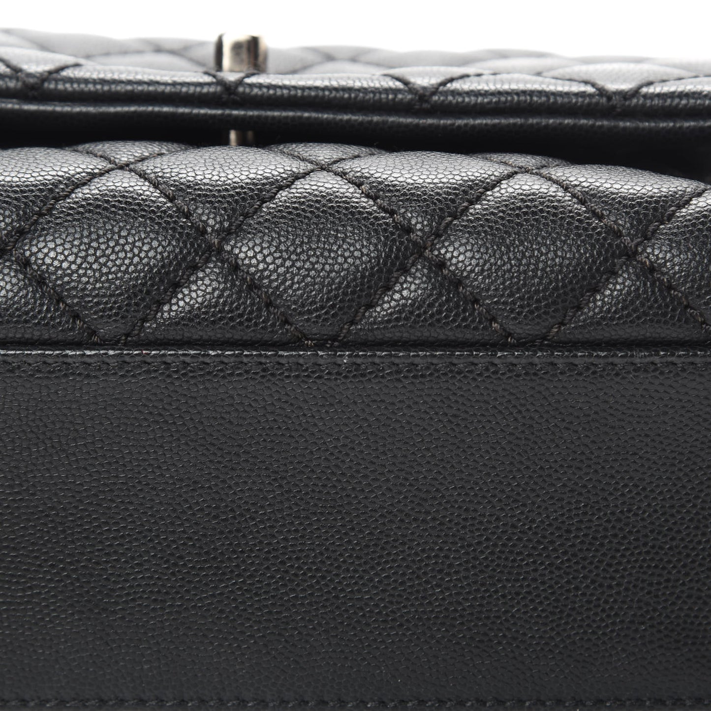 Caviar Quilted Mini Coco Handle Flap Black
