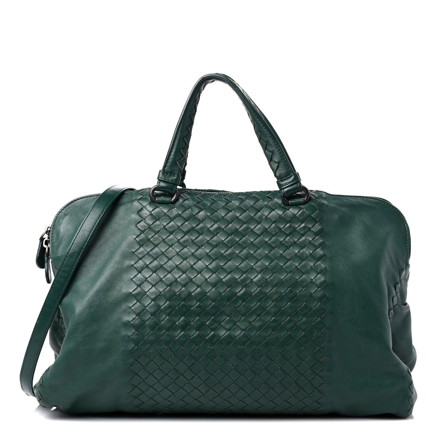 Nappa Intrecciato Convertible Tote Dark Green