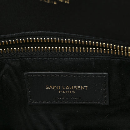 Saint Laurent Lambskin Quilted Medium Loulou Puffer Monogram Chain Satchel Black 6 of 9