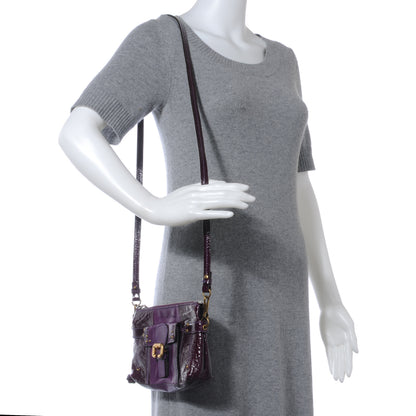 Chloe Patent Leather Paddington Pochette Bag Dark Purple 2 of 10