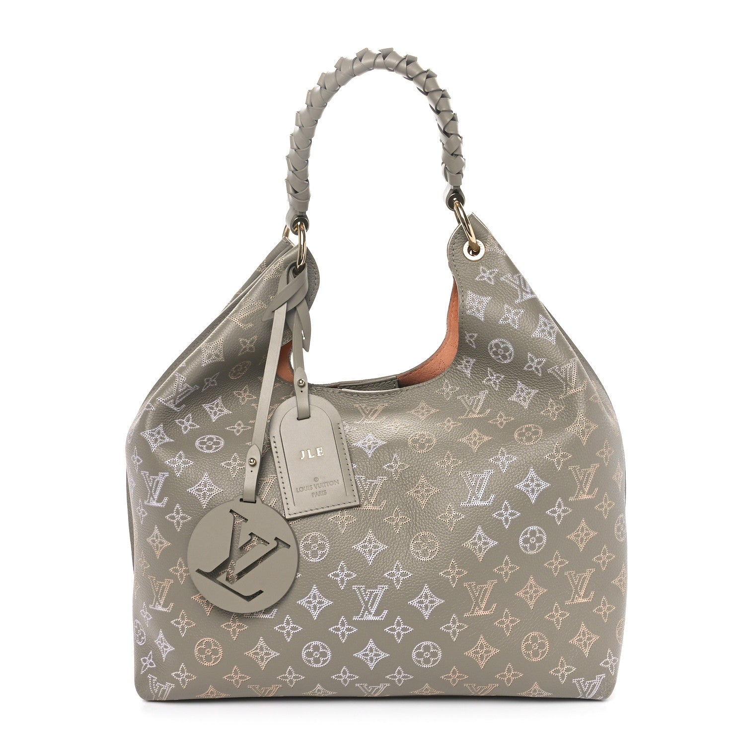 Louis Vuitton Reverse Mahina Carmel Hobo Gray 1 of 10