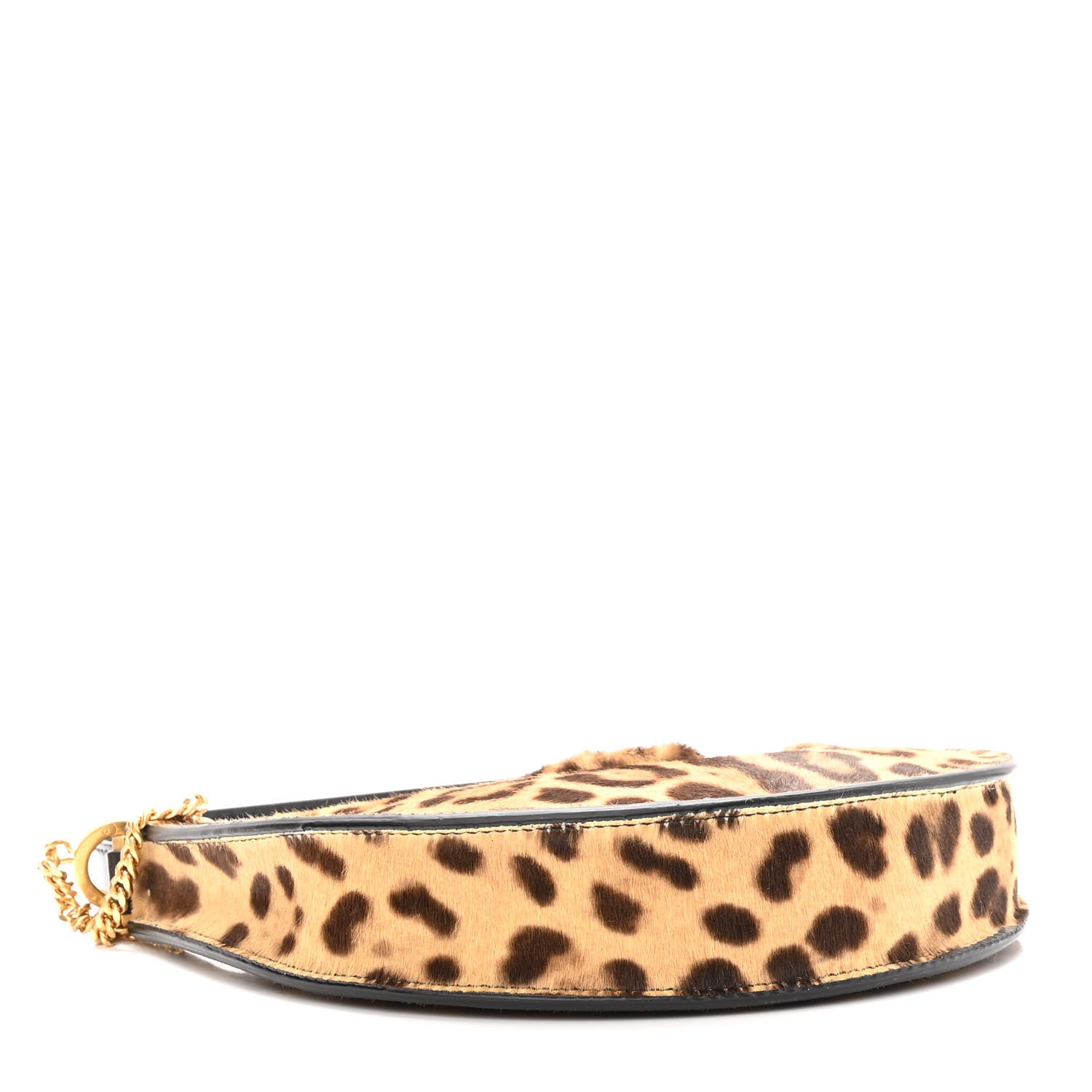 Valentino Garavani Calf Hair Leopard Print Mini Vlogo Hobo Bag Black Marrone 4 of 9