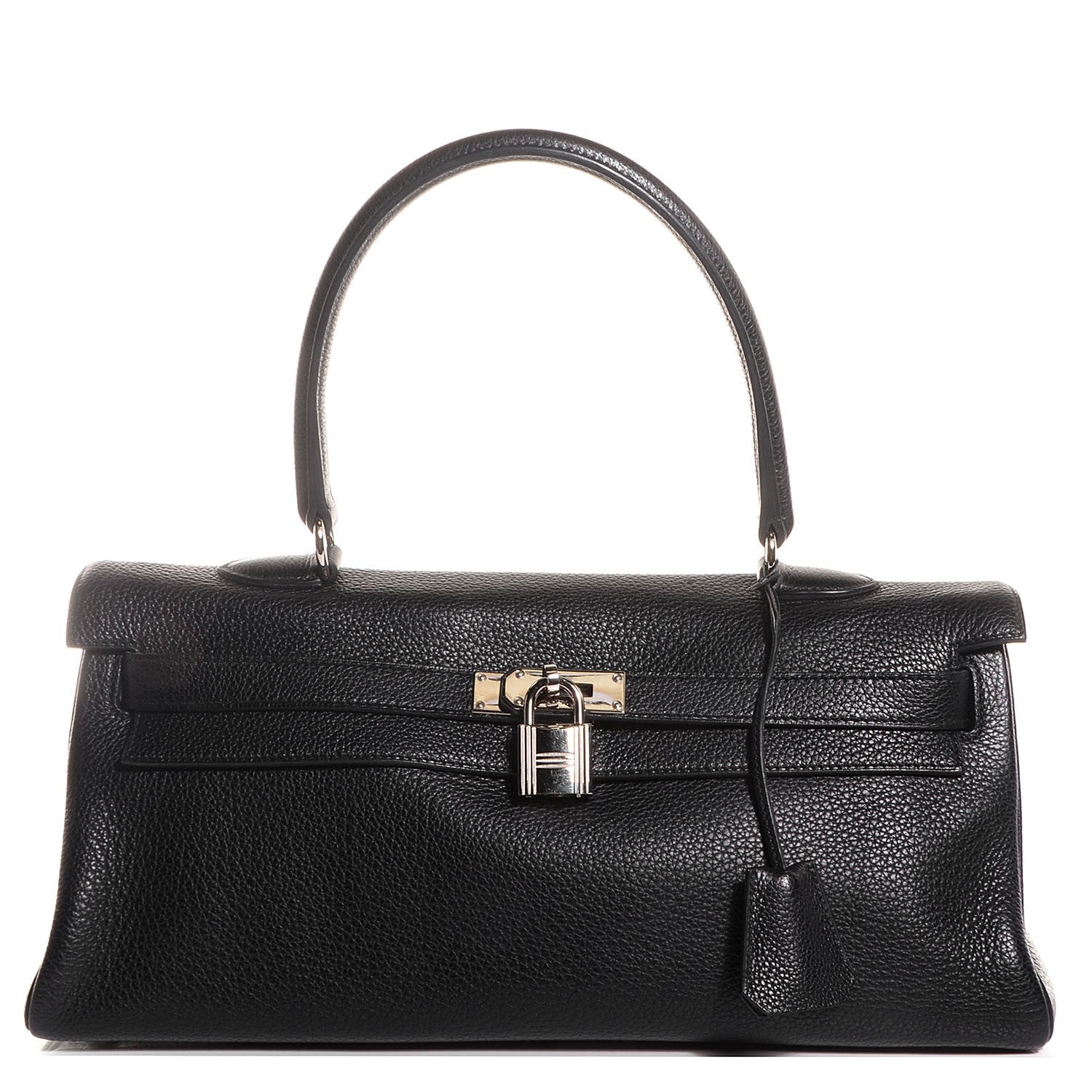 Hermes Taurillon Clemence Shoulder Kelly 40 Black 1 of 23