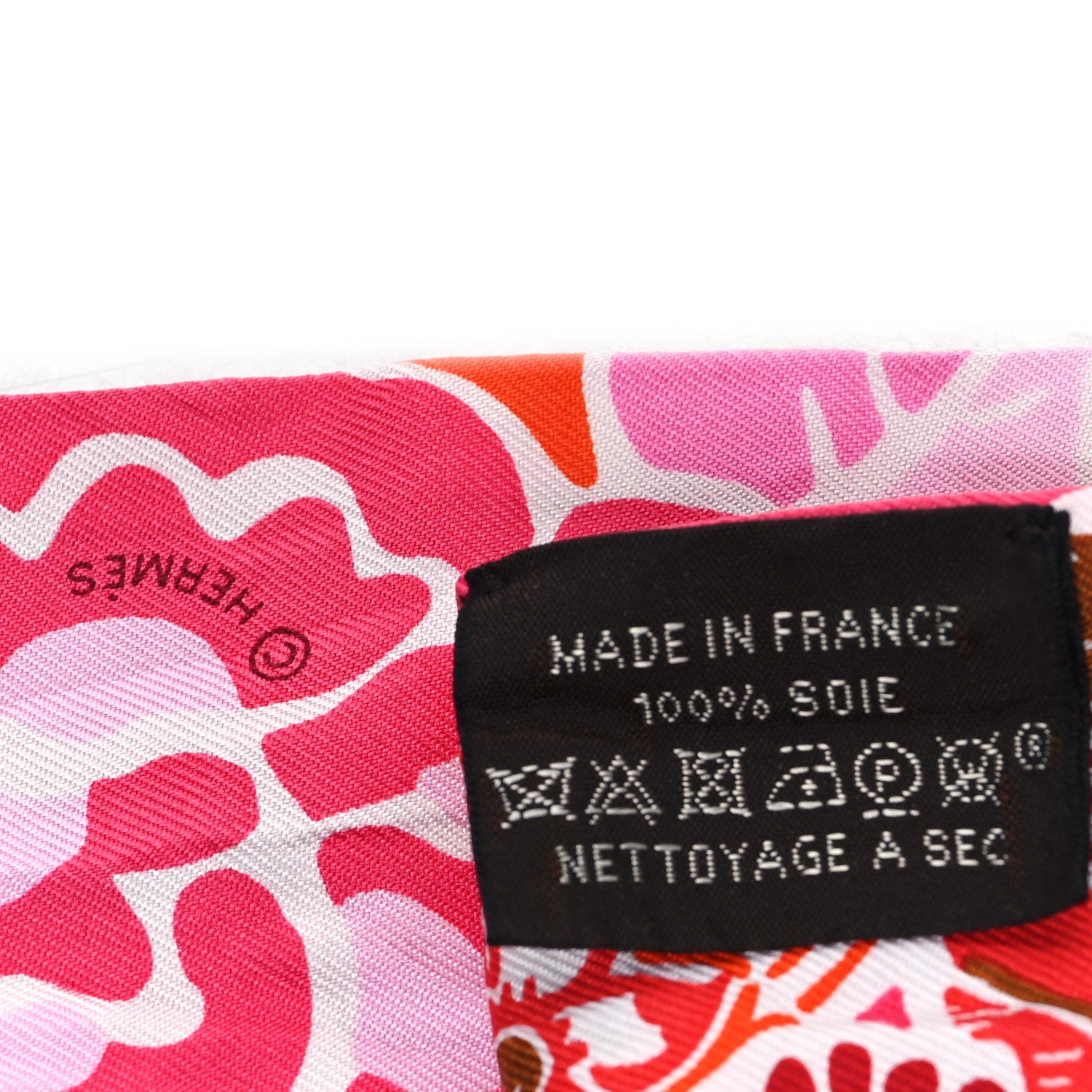 Hermes Silk Bingata Twilly Fuchsia Corail Brun 3 of 4