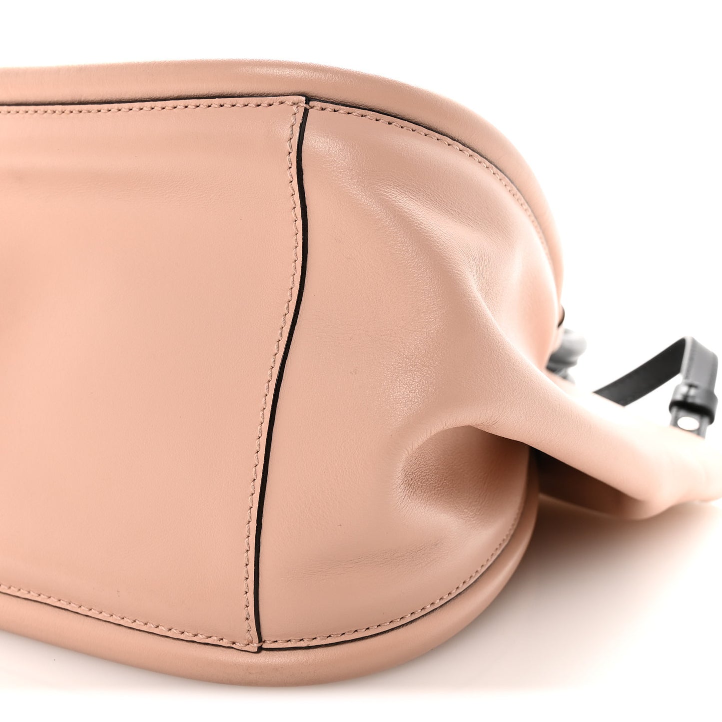Calfskin Small Ruched Tote Peach