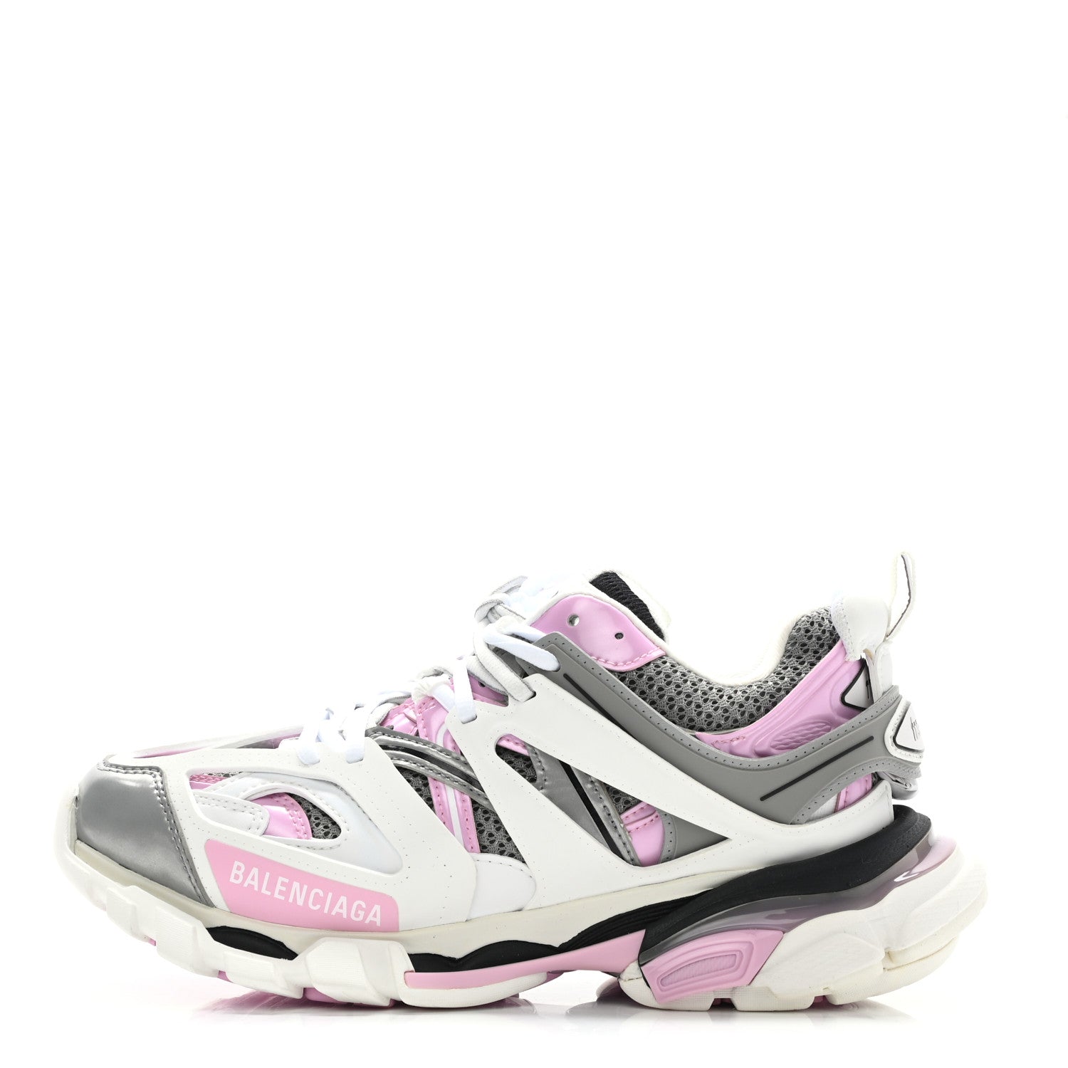 Balenciaga Mesh Rubber Bi-Color Womens Track Sneakers 37 White Pink Grey 1 of 9
