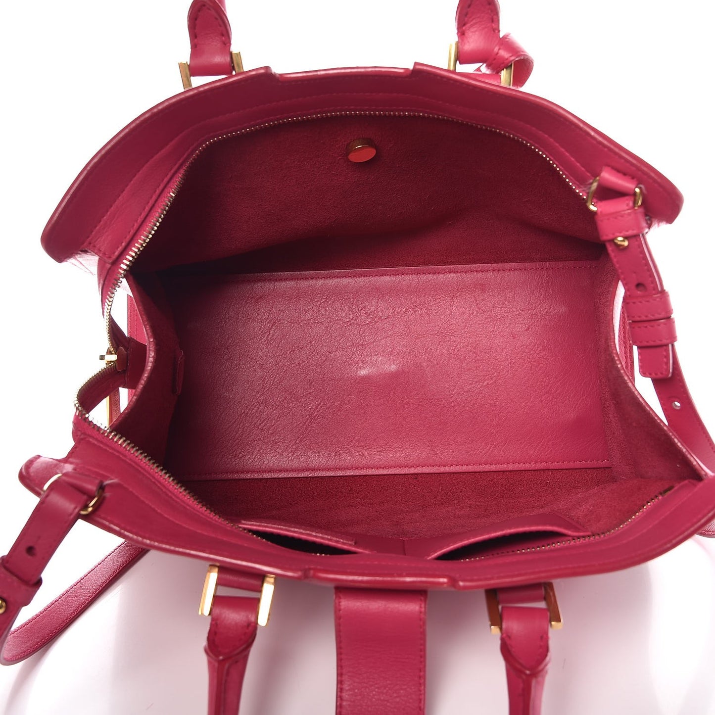 Calfskin Small Classic Y Cabas Fuchsia