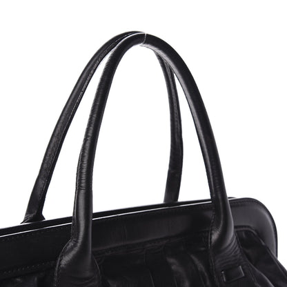 Valentino Garavani Lambskin Pleated Frame Tote Black 9 of 10
