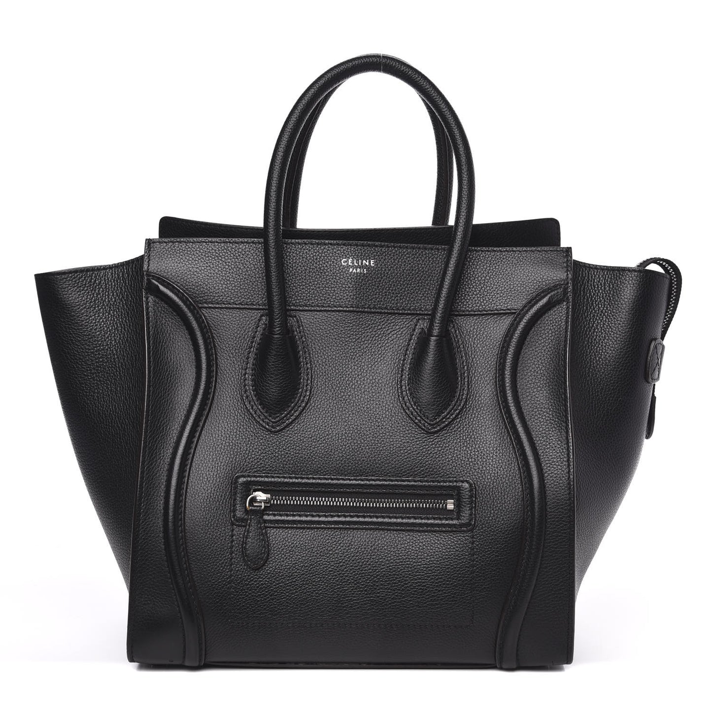 Drummed Calfskin Mini Luggage Black
