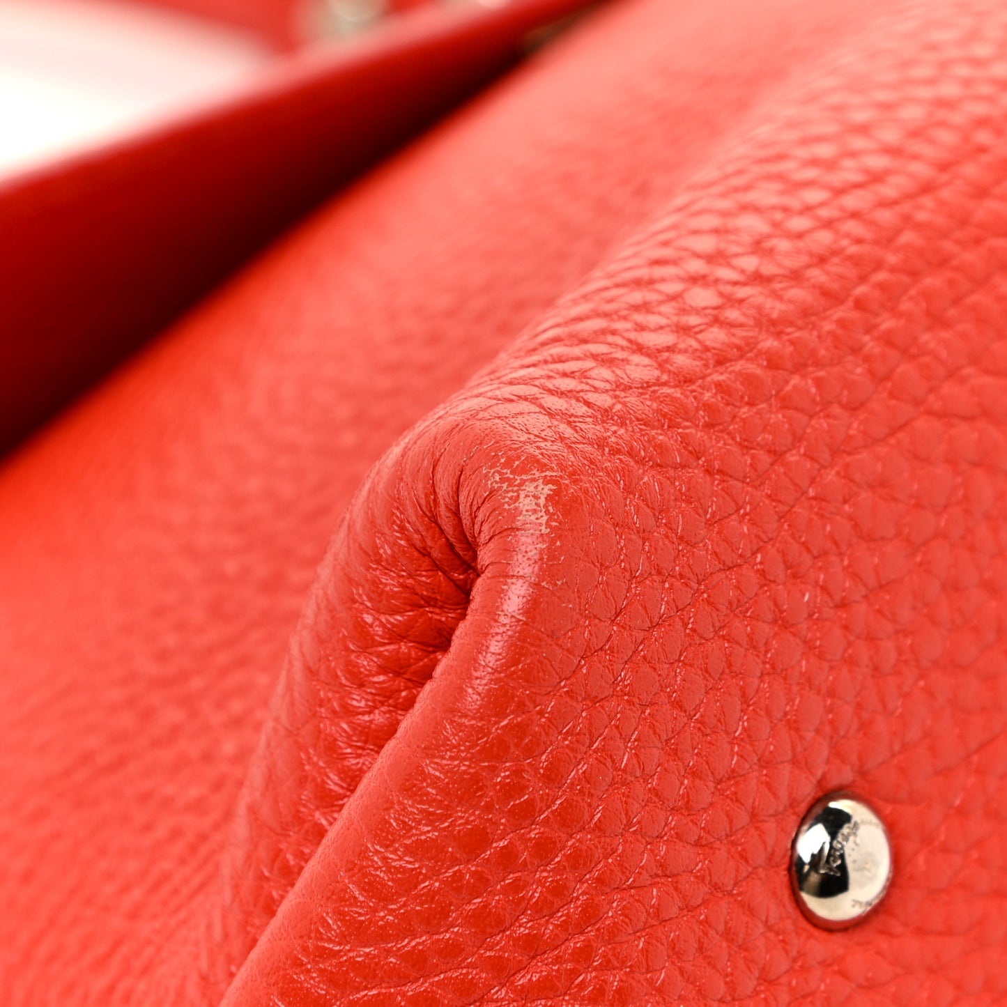Grained Calfskin Sofia Satchel Red