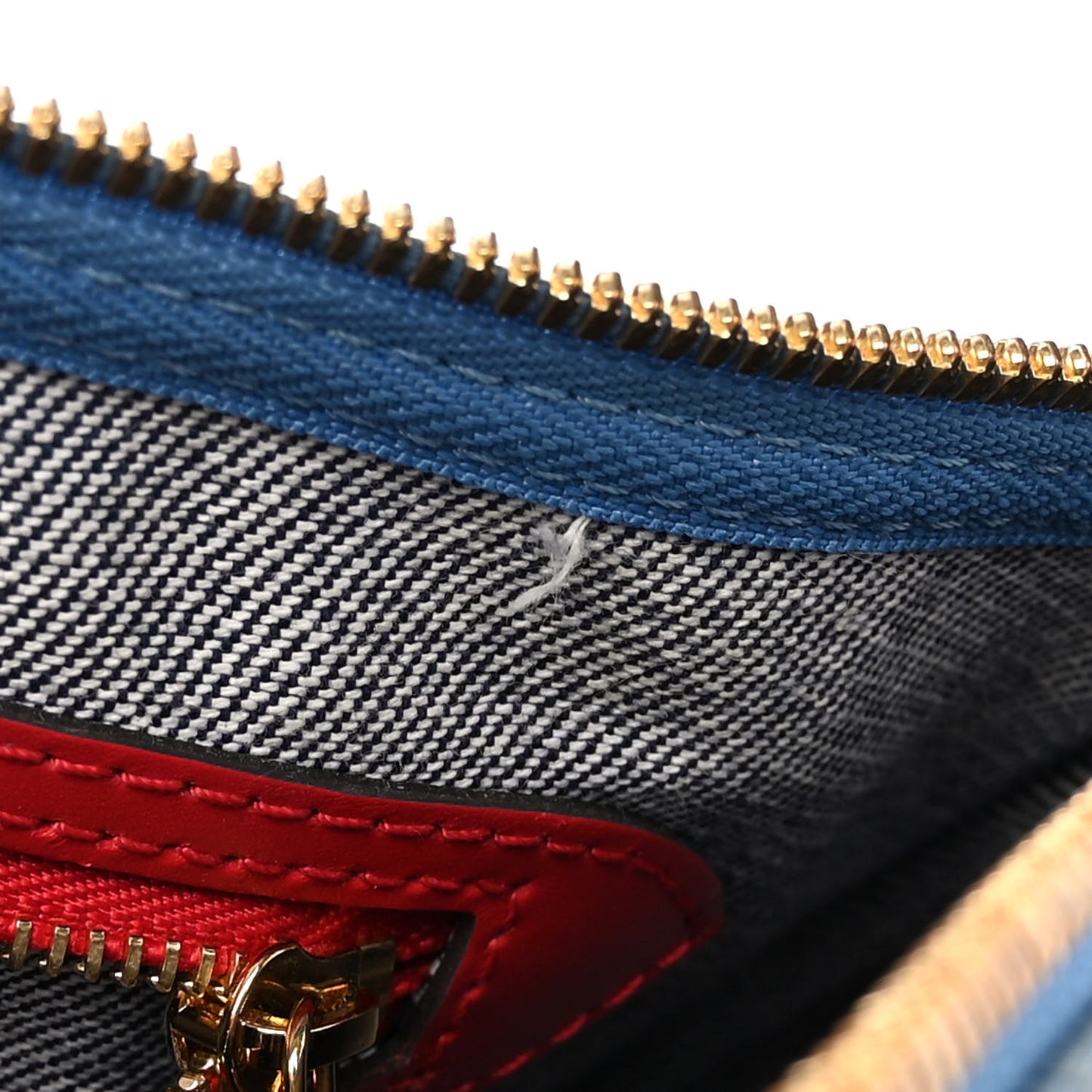 Denim Damier Monogram Patchwork Speedy Bandouliere 30 Blue Rouge