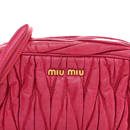 Miu Miu Vitello Lux Matelasse Zip Shoulder Bag Fuxia 7 of 11