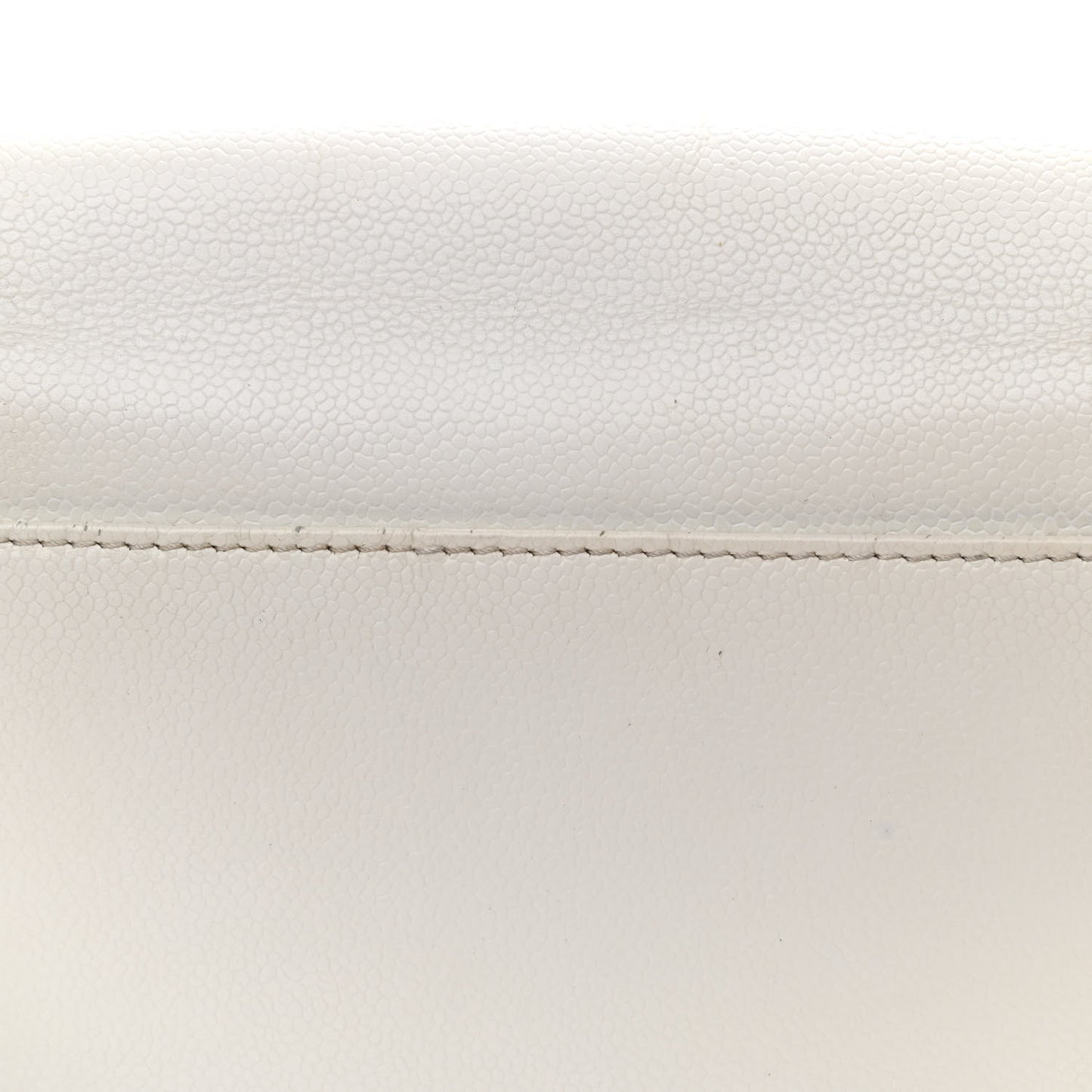 Caviar Quilted Flap Shoulder Bag White