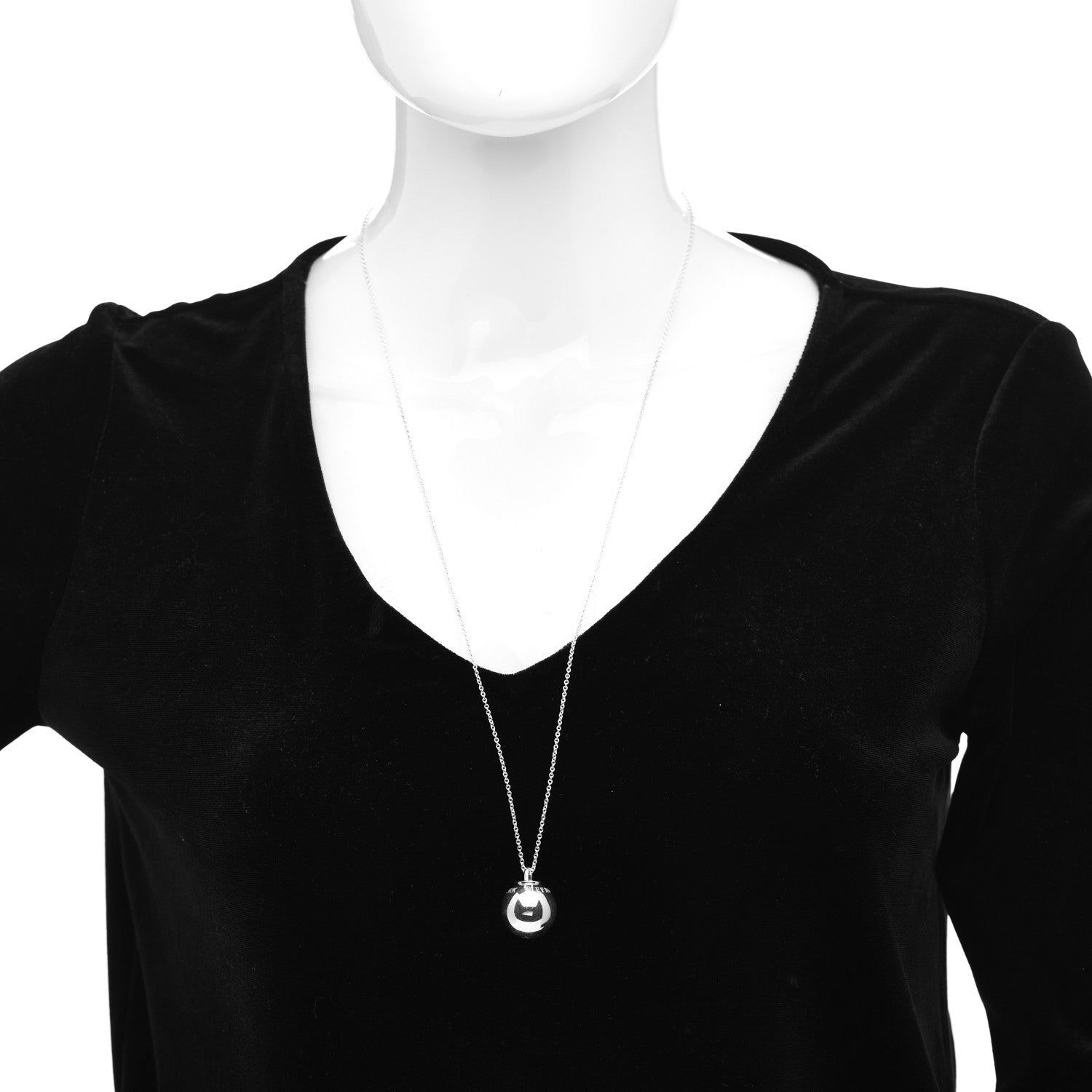 Tiffany Sterling Silver 19mm HardWear Ball Pendant Necklace 2 of 4