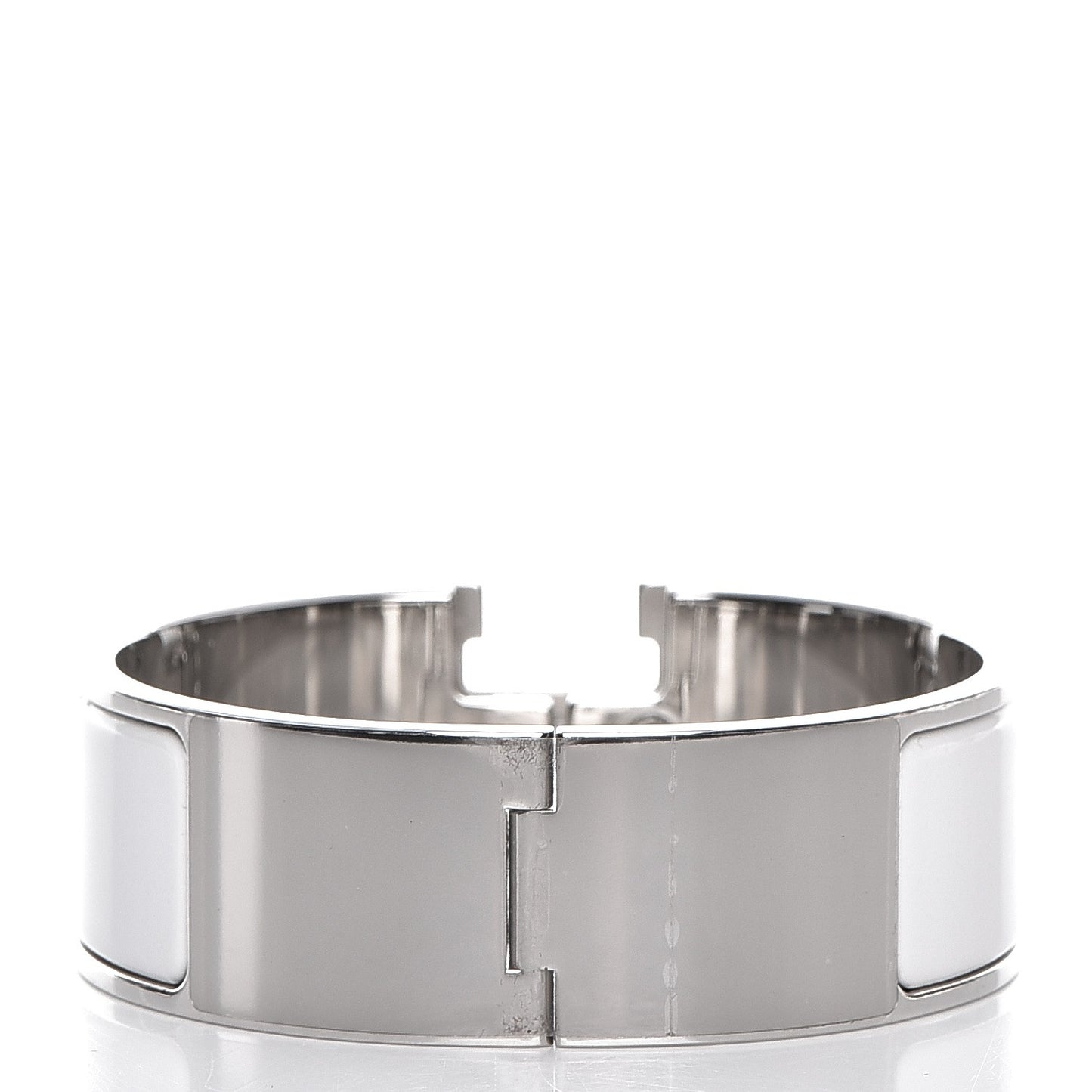 Enamel Wide Clic Clac H Bracelet PM White
