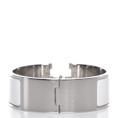 Hermes Enamel Wide Clic Clac H Bracelet PM White 3 of 6
