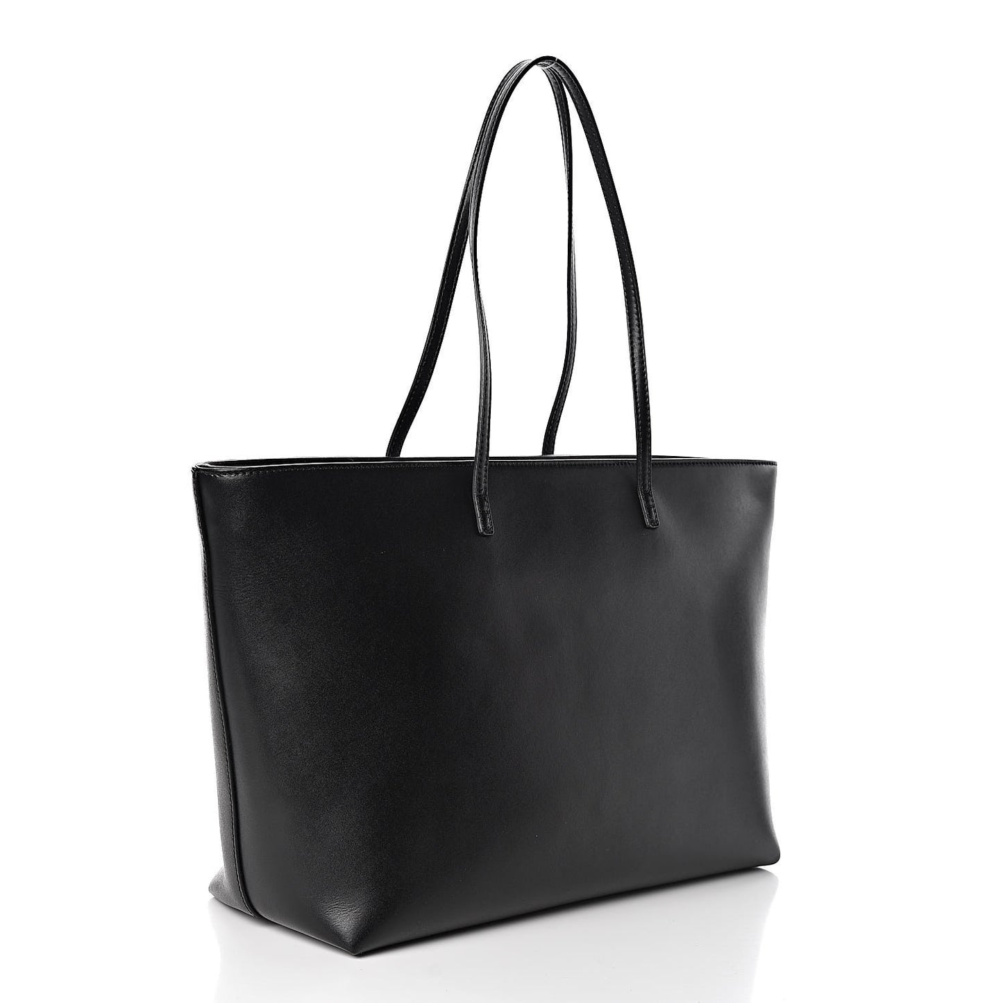 Vitello Liberty Lucido Metal Monster Eyes Medium Roll Tote Black