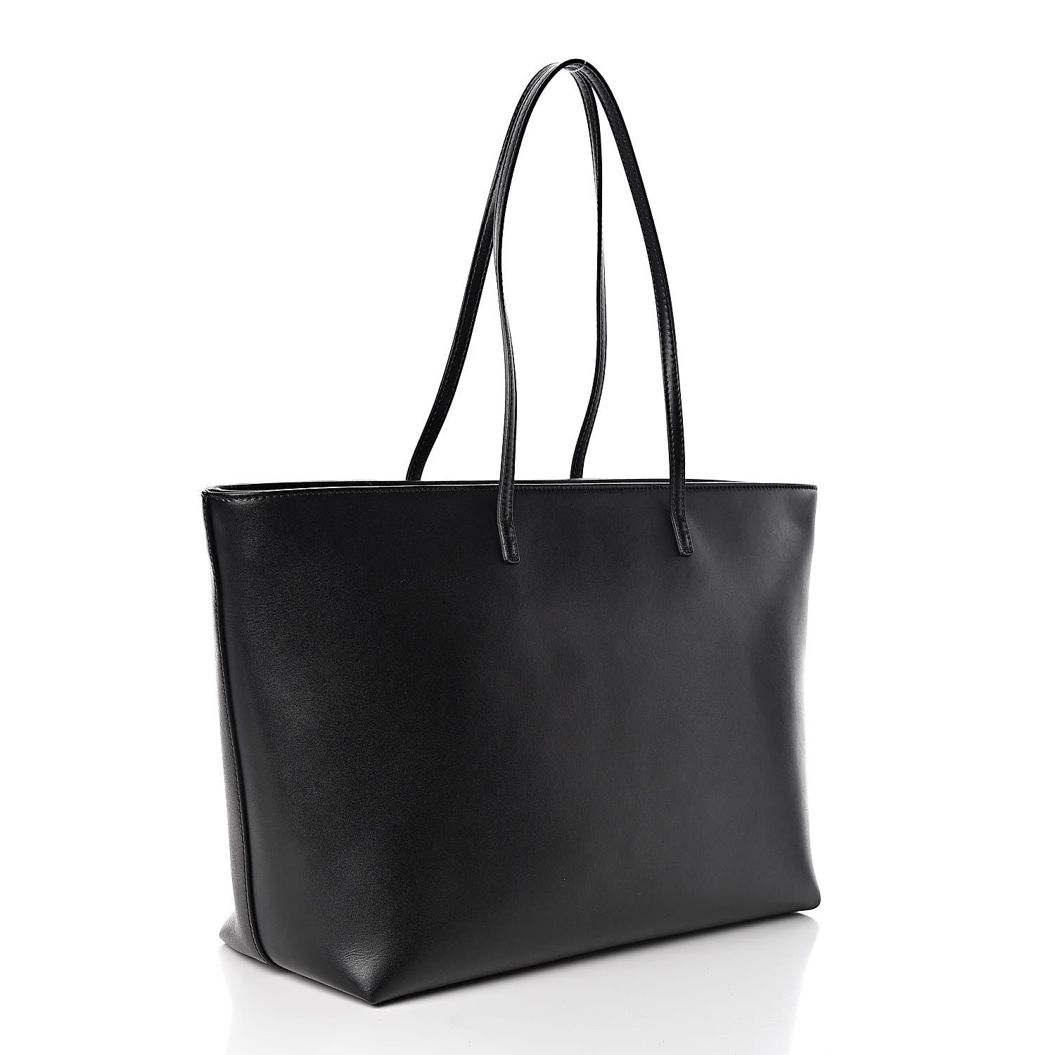 Fendi Vitello Liberty Lucido Metal Monster Eyes Medium Roll Tote Black 3 of 10