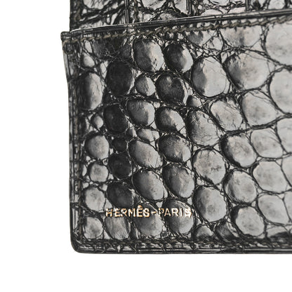 Hermes Alligator Bi-Fold Wallet Black 6 of 9