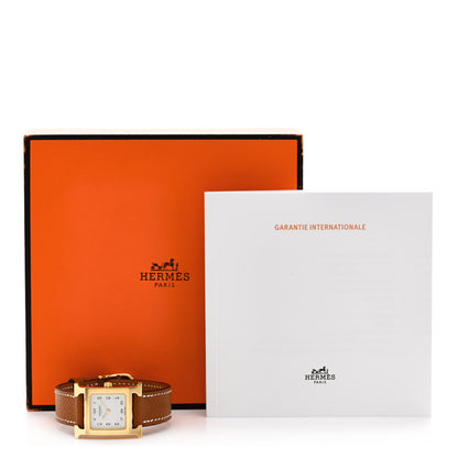 Hermes Stainless Steel Epsom 21mm Heure H Hour Quartz Watch Gold 5 of 5