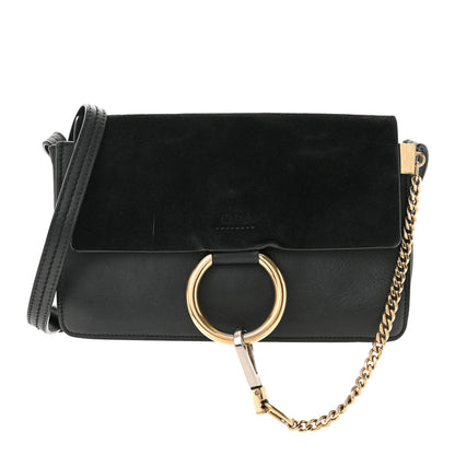 Chloe Suede Calfskin Small Faye Shoulder Bag Black 1 of 15