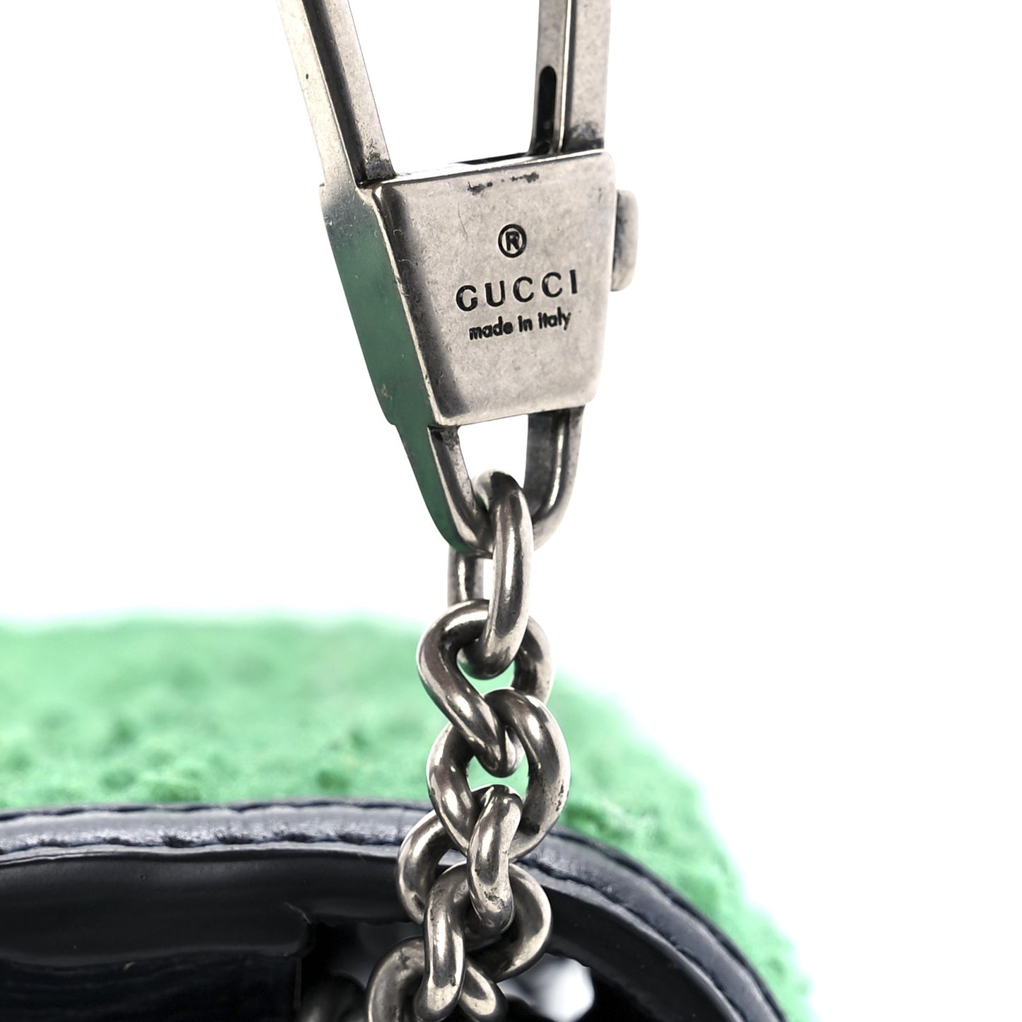 Casy Wool Azalea Calfskin Super Mini Dionysus Shoulder Bag Deep Emerald Black