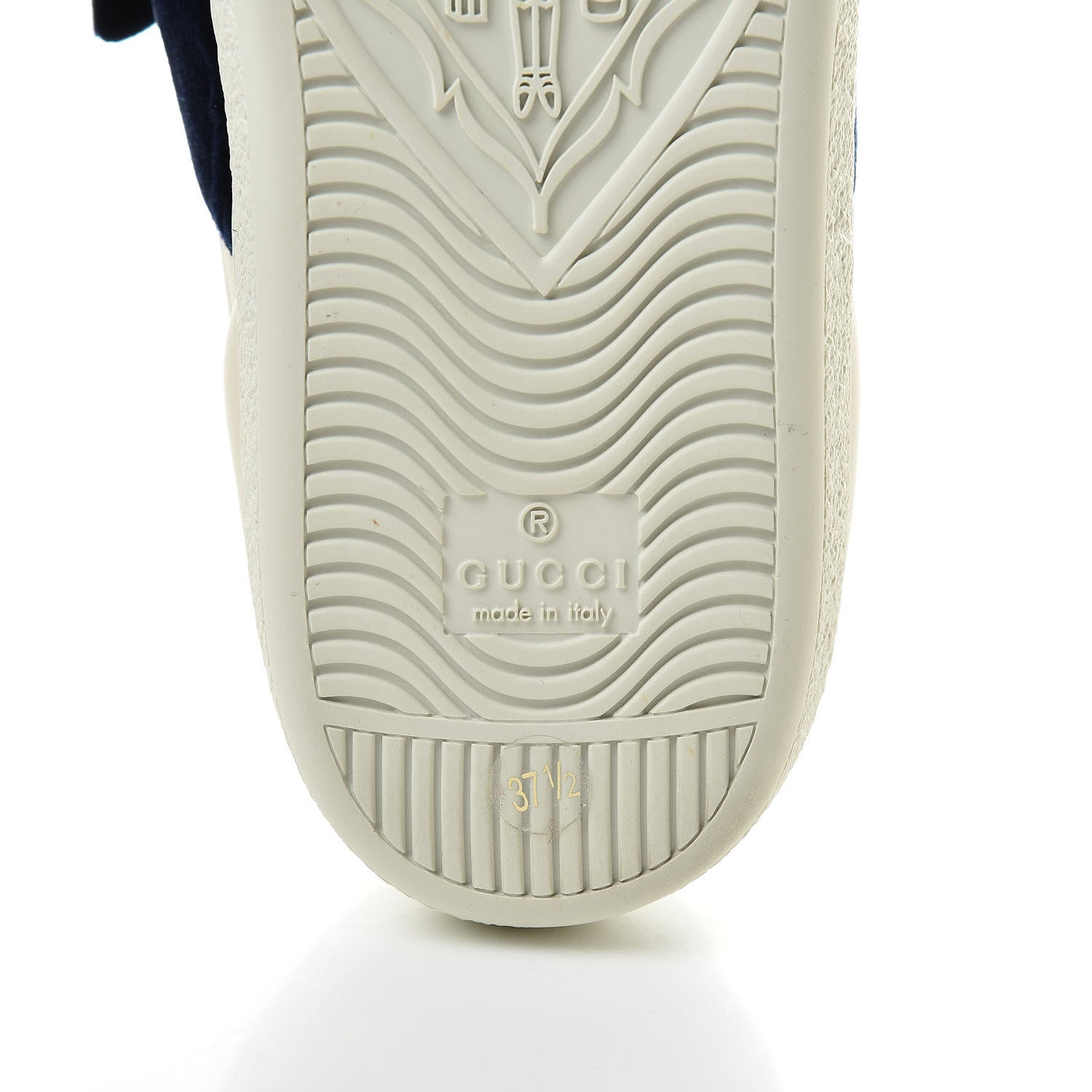Gucci Calfskin Womens Velvet Bow Ace Sneakers 37.5 White 9 of 11