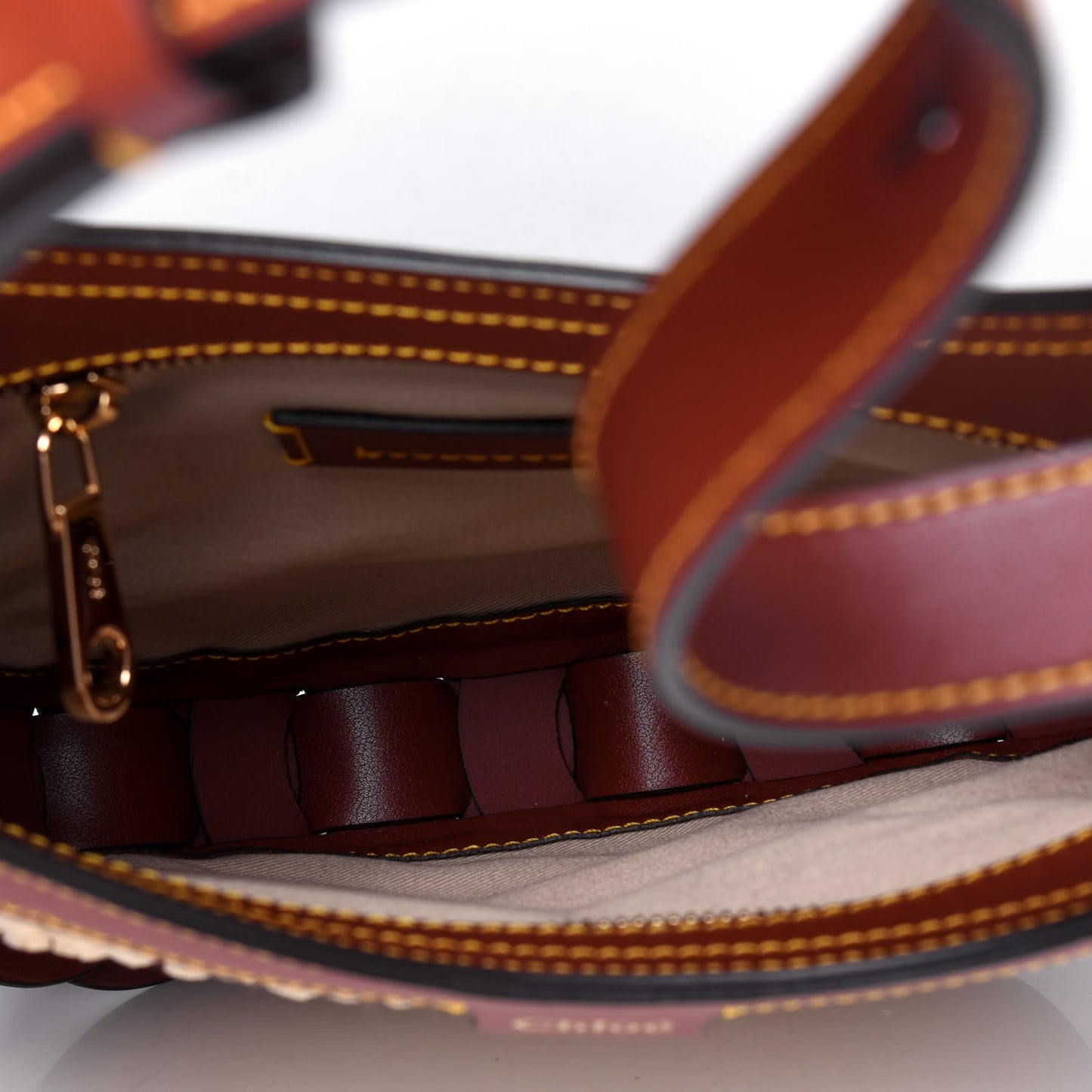 Calfskin Raffia Embroidered Small Darryl Crossbody Brown